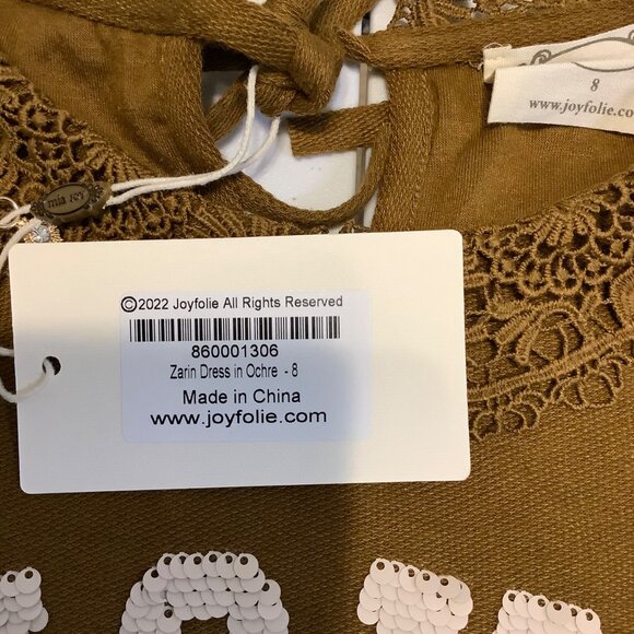 NWT Mia Joy Girl’s Dress Size 8 – XOXO, Puff Sleeve, Crocheted Collar, Holiday - Picture 6 of 9